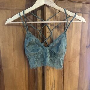 Victoria’s Secret PINK Elegant Green Lace Bralette Small